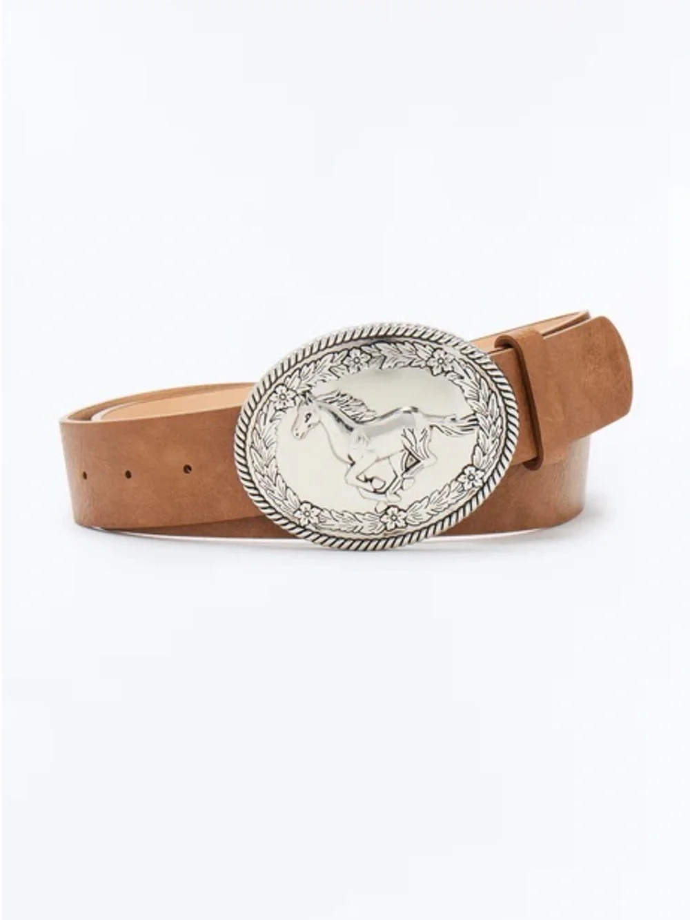 Western Horse Buckle Leather Belt NEW 🏷️